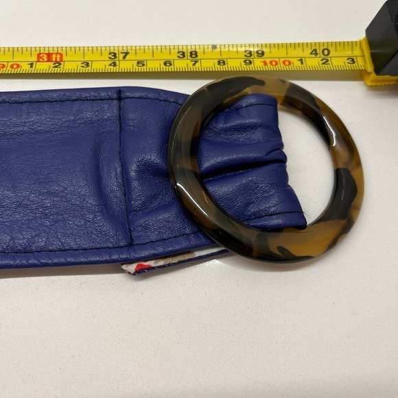 URBAN RENEWAL Faux Leather Purple Adjustable Belt Round Buckle Retro 80's Look - Picture 10 of 11